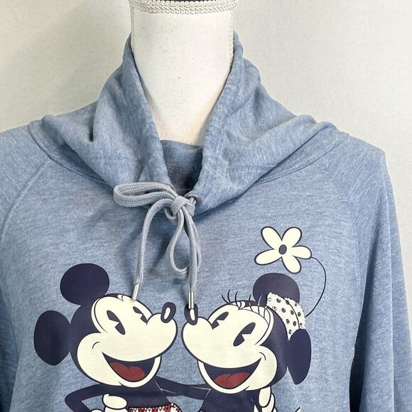 Disney Parks Pullover 1/2 Hoodie sz Extra Large Blue Micky & Minnie 4th of July - Picture 3 of 9